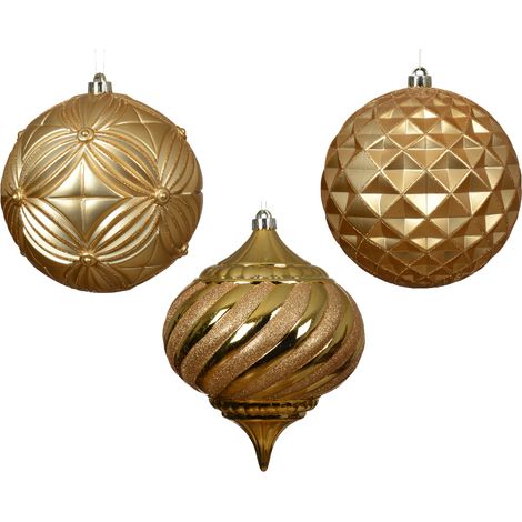 PALLINA DI NATALE, Ø20 CM, COLORE ORO, MODELLO ASSORTITO, NATALE, ADDOBBI DI NATALE