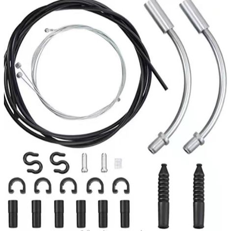 Ce kit de durites de frein pour vélo comprend un jeu de durites de frein, une durite de frein 2V, un guide-câble et deux durites en plastique, convenant aux VTT et aux vélos de route. (1/5)