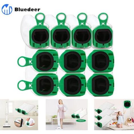 Lot de 10 Sacs D'aspirateur pour Vorwerk Kobold VB100 VB 100 FP100 FP 100 Sacs Filtrants de Qualité Supérieure pour Aspirateur Sans Filtre Kobold VB100 (1/5)