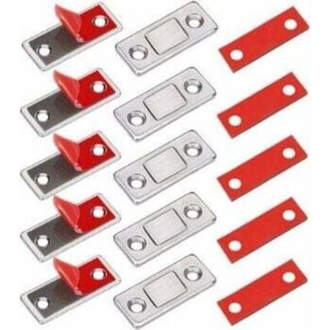 YMYNY Loquet Magnetique Aimant porte Placard Jiayi 5 Pièces Très Mince Loquets Magnétiques à Coller Aimant Fermeture Adhesif Meuble Aimant Puissant pour Porte Coulissante Tiroirs Fenêtre Aimanté Ar (1/4)