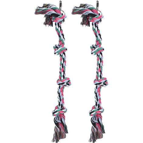 Jouet À Mâcher Pour Oiseau - Corde En Coton Avec Fil D'acier - Accessoire D'escalade Et De Jeu - Pour Cage De Perroquet - Lot De 1 (1/5)