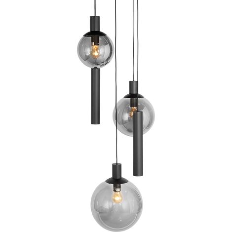 Steinhauer - lampada a sospensione - Bollique LED - nero - vetro