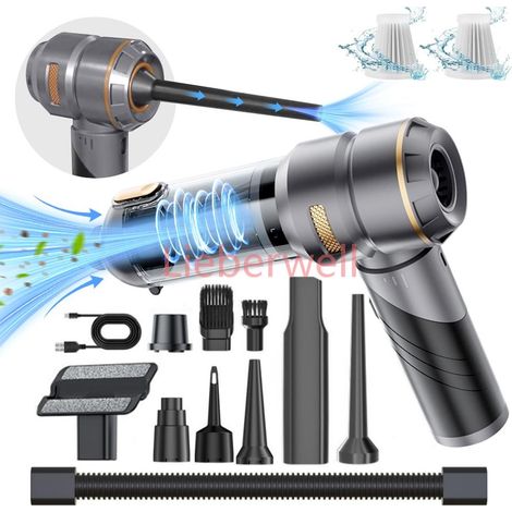 Aspirateur de voiture haute puissance 22000PA, aspirateur portable pour voitures, 4 en 1, souffleur d'air comprimé, pompe à air, aspirateur à main sans fil