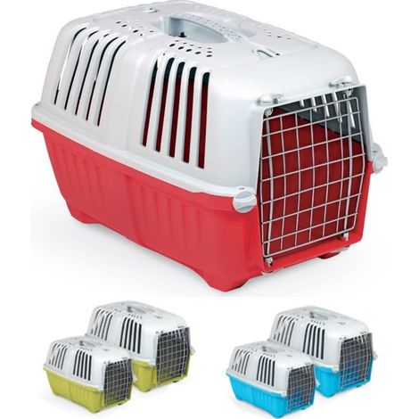 TrAdE Shop Traesio - Trasportino Con Griglia In Metallo Per Cani E Gatti Da Viaggio 48 X 33 X 32 Cm -