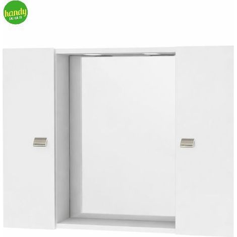 Specchiera bagno con due ante e faretto Savini Due bianco