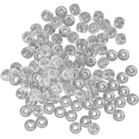 Perles à tresser cheveux 100 pièces, plastique trou large 12mm, perles pour locks et tresses, transparentes (1/5)