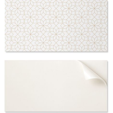 Panel autoadhesivo de PVC para comedor con gr谩ficos de 100x50 cm con estampado floral geom茅trico.