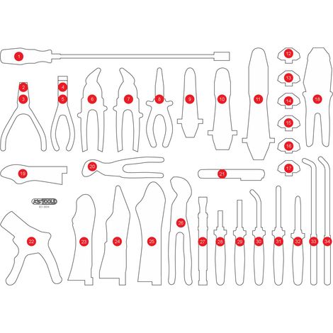 KS TOOLS Insert en mousse vide pour 821.0034 ( 821.0034-97 )