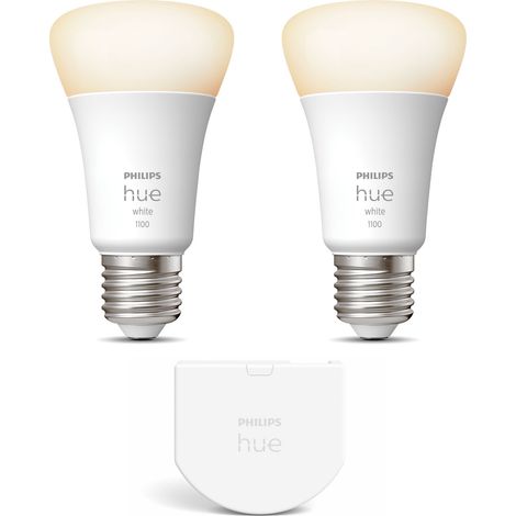 Philips Hue Kit d'extension E27 avec 4 Ampoules Standard Lumière blanche chaude - Incl. 1 Interrupteur mural - White (1/5)