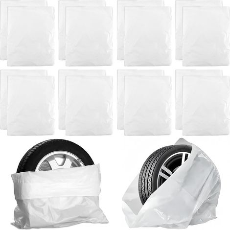 Lot de 16 sacs à pneus de voiture étanches - Pour pneus jusqu'à 22" - Housse de protection pour pneus de voiture - Étanche à la poussière - Rangement pour sac de pneu