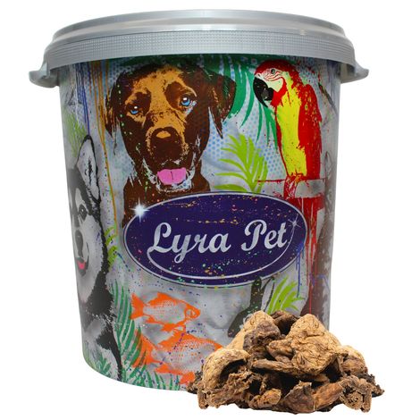 5 kg de poumon d'agneau Lyra Pet® dans un bac de 30 L