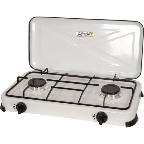 Ribiland – Réchaud à gaz 2 brûleurs PRF350 – Butane et propane – Puissance 4,4 kW – Allumage manuel – Dimensions 595x335x80 mm