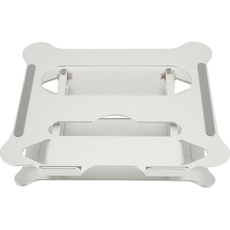 Support d'ordinateur portable argenté pliable, réglable en hauteur et en angle, en aluminium, refroidissement, bureau pliable (1/5)