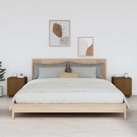 vidaXL Bedside Cabinets 2 pcs Honey Brown 40x34x45 cm Solid Wood Pine (1/5)