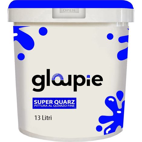 GLOUPIE SUPER QUARZ Pittura Al Quarzo Per Esterno Resistente Alle Intemperie , 13 Litri , Bianco, Made In Italy (1/5)