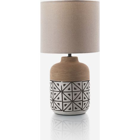 Lampada da tavolo in ceramica con paralume Fioriva A