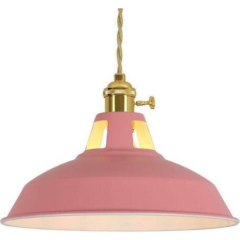 Suspension Pendante Rétro Industrielle Rose Pour Restaurant, Cuisine, Salon, Chambre Décoration Vintage (1/4)