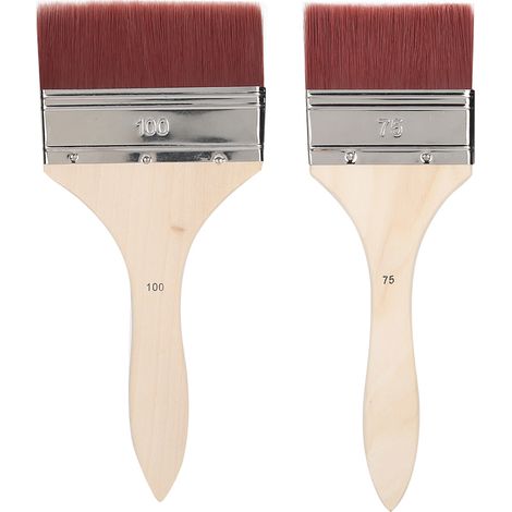 Lot de 2 pinceaux en nylon pour gouache, aquarelle, acrylique et peinture à l'huile, outils d'artiste. (1/5)