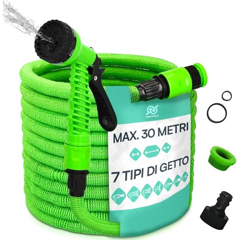Tuyau extensible de jardin de 30 m avec 7 fonctions pour lavage étanche à l'eau (1/5)