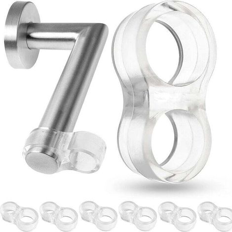 Türstopper – 6er-Set, transparent, doppelter Türstopper – Türdämpfer – Türschutz – Fensterkeil – schnelle und einfache Montage, schützt Wände und Möbel