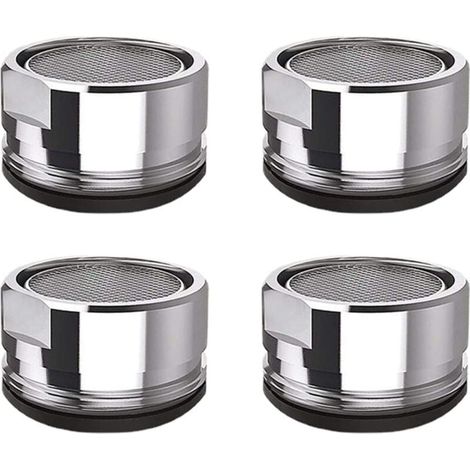 4-teiliges M24-Wasserhahn-Luftsprudler-Set aus Edelstahl, Wasserhahnfilter, Küchenwasserhahn-Luftsprudler, Badezimmer-Wasserhahnfilter (ohne Gummipolster)