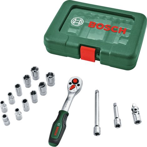 Bosch Hand Tools 1/4"" Ratchet Set 15-Piece 1600A03EG1 (1/5)