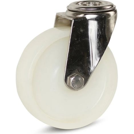 Roue pivotante nylon inox - MESO - Trou central - 125 mm - 220 kg