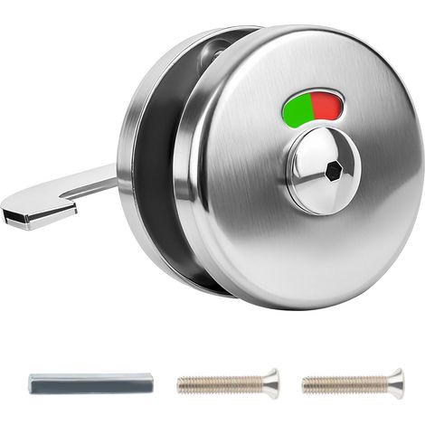 Set de Verrou Porte WCs avec Bouton Rotatif, Poignée de Portes Rosace de WC avec Indicateur de Reçu, Verrouillage Serrure de Porte de WC avec Indicateur d'Occupation pour toilette de salle de bain (1/5)