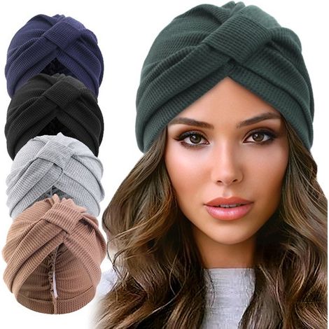 5 piezas de pañuelo para la cabeza para mujer - Pañuelo para la cabeza - Gorro para dormir - Cómodo y transpirable (1/2)