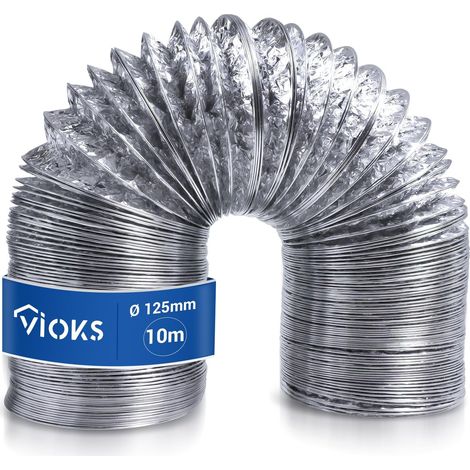 Tuyau Flexible Aluminium 125mm - 10m - Conduit D'évacuation Pour Hotte Et Sèche-linge (1/5)