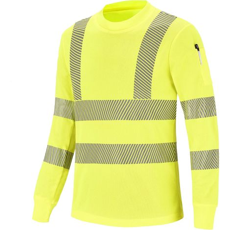 1 Tee-Shirt, microporeux, haute-visibilité, col polo, manche longue, sécurité travail (1/5)