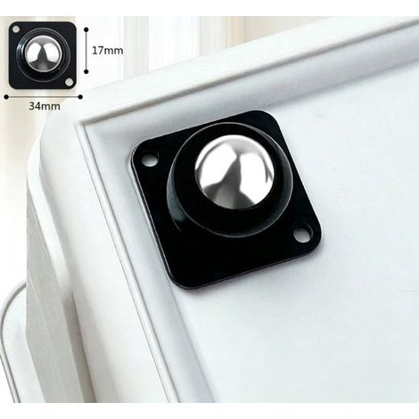 32 Möbelrollen – 17 mm Kugellager – universell selbstklebend, schwarz, 360° drehbar, geeignet für schwere Lasten. (1/5)