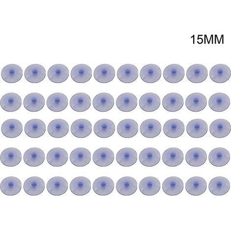 50 ventouses transparentes, sans crochet, anti-collision, en PVC, idéales pour la décoration intérieure, 15 mm x 15 mm 15mm (1/5)