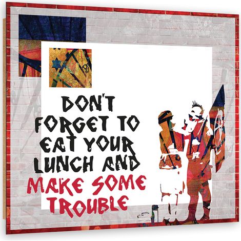 Quadro deco panel, Banksy Son Punk e Madre - 40x40 (1/5)