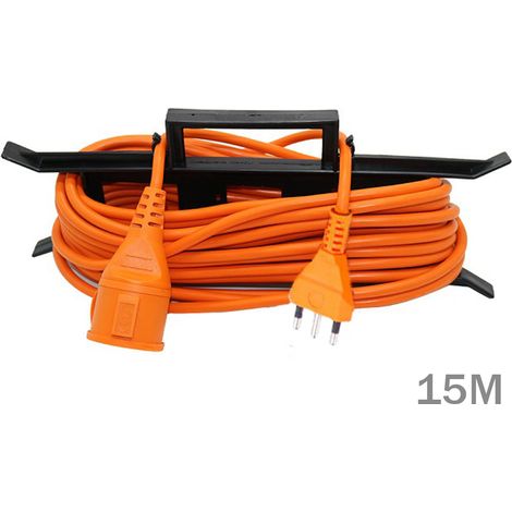 V-TAC Prolunga 1 Via 10/16A presa Italiana Schuko con cavo VDE H05VV-F 3G1.5mm 15m con spina Italiana 16A con telaio portacavi - SKU 8834 (1/2)