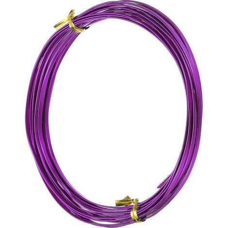 Fil D'Aluminium Plat 18 Gauge 16.40 ft Largeur 3mm Violet Foncé (1/5)