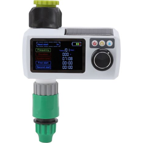Jeffergarden Minuterie d'arrosage solaire, détection de pluie automatique, étanche IP68, auto-Inspection en temps réel, minuterie d'irrigation de jardin (1/5)