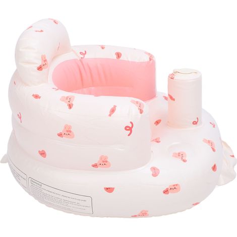 Chaise haute gonflable pour bébé avec pompe à air, dossier, canapé à imprimé lapin, siège gonflable. (1/5)