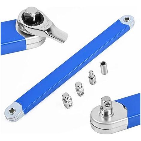 1/2" Clé d'extension coudée Offset avec adaptateur d'entraînement , 1/4" et 3/8", clé d'extension multifonction à cliquet pour mécaniciens, bricoleurs, réparation automobile