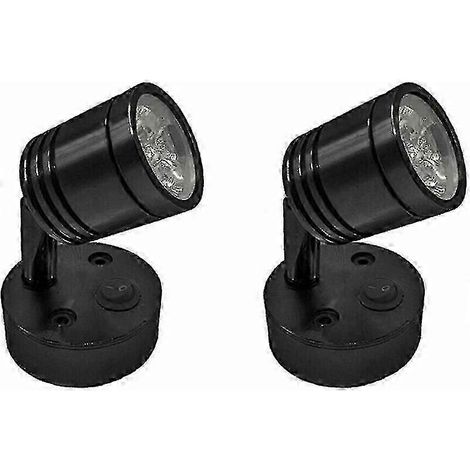 Lot de 2 spots LED 12 V à intensité variable pour la lecture, à utiliser au mur, sur une table de chevet, dans un camping-car ou une caravane. (1/5)