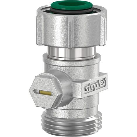 Flamco rubinetto a sfera singolo EXCL. Passaggio diretto D2/AG G3/4i x G3/4a MS nichelato con cono, F10020