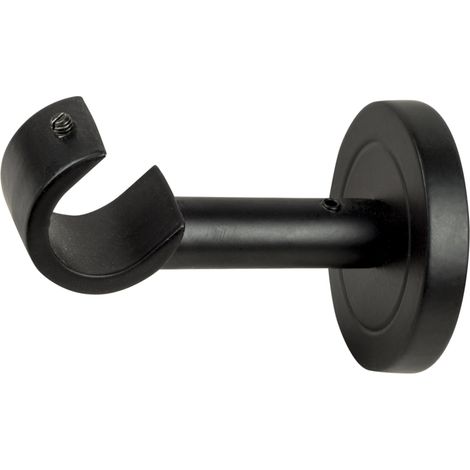 1 supporto nero monoblocco fisso aperto per tubo tende diametro 20 mm