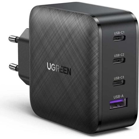 Caricabatterie rapido USB C a 4 porte da 65 W con tecnologia GaN compatibile con iPhone 16 Plus Pro Max 15 14 13 12 11 X Galaxy S24 Ultra Plus S23 S22 S21 Pixel iPad Pro Air Mini MacBook Pro Air M3 M2 (1/4)