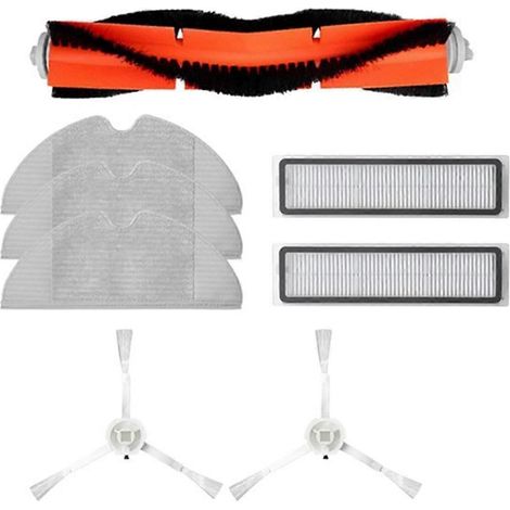Pièces détachées pour aspirateur robot D9 : brosse latérale rotative, filtre HEPA, lingette de nettoyage et accessoires. (1/4)