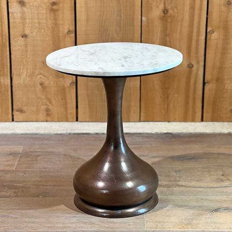 Table d'appoint Olga plateau marbre 46x52cm (1/3)