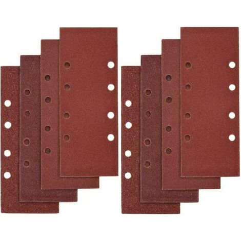 20 feuilles abrasives 93 x 185 mm perforées 8 trous papier abrasif assorti pour bois métal crochet et boucle tampons pour ponceuse orbitale (60 grains) (1/5)