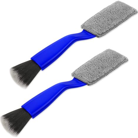 2 packs Car Interior Détails extérieurs Détails Brosse, 2 po en 1 voiture outil de nettoyage en profondeur (bleu) (1/5)