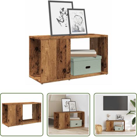 vidaXL Meuble de salon -  Meuble TV vieux bois 60x24x32cm bois d'ingénierie (1/5)