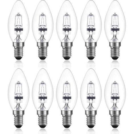Ampoule halogène E14 42 W C35 dimmable 2700 K blanc chaud, transparente, lot de 10 pièces, 220–240 V AC (1/5)