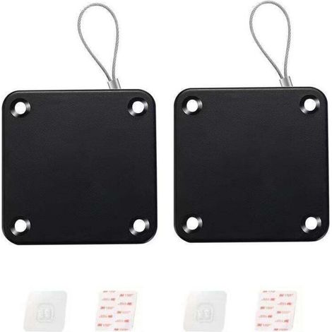 2x Ferme-porte automatique sans perçage avec capteur pour porte de cuisine, sécurité renforcée, noir (1/5)